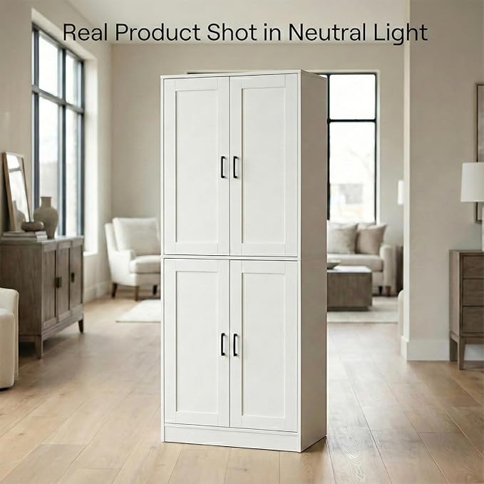 71" Tall Kitchen Pantry Cabinet, Freestanding Food Storage Organizer - Image 7