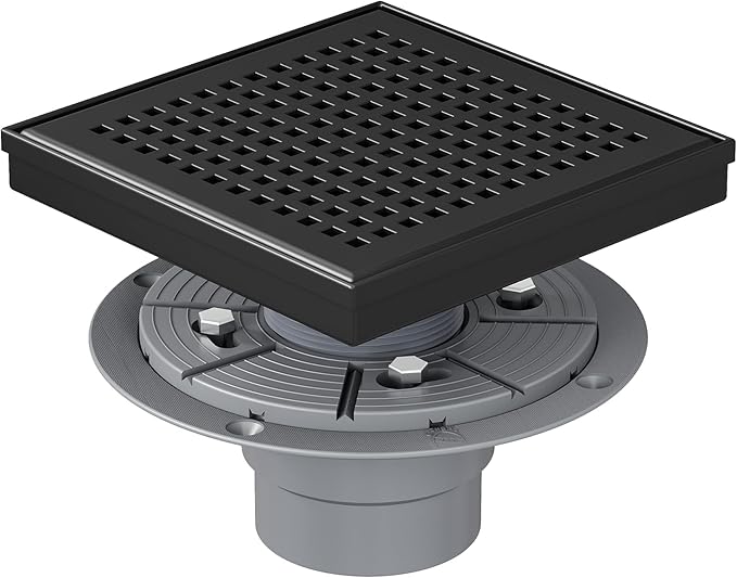 Neodrain 6 Inch Square Shower Drain, 304 Stainless Steel Bathroom Drainage by Neodrain