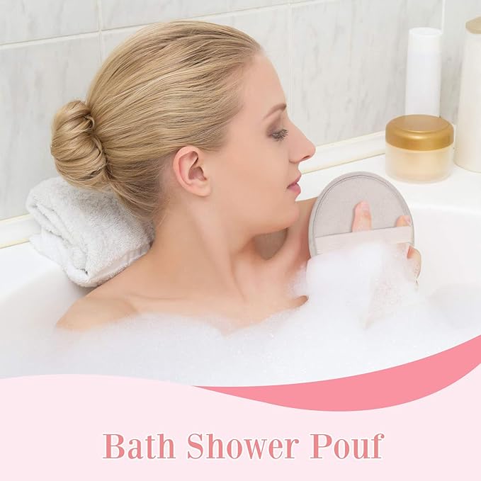 Boao 3 Pcs Bath Shower Pouf Sponge Mesh Pouf Shower Ball Exfoliating Body - Image 4