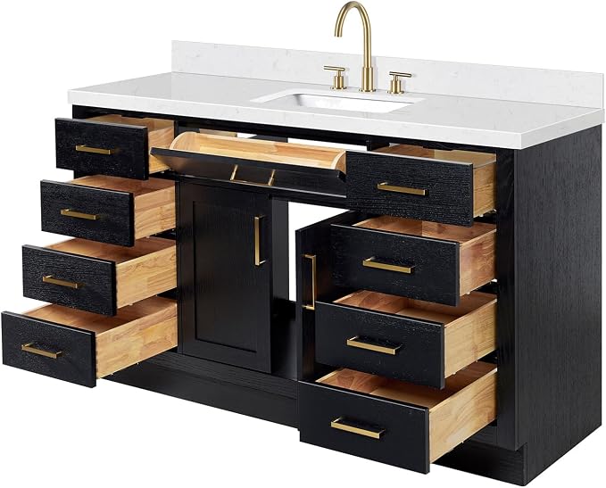 ARIEL Hepburn 60 Inch Single Rectangle Sink Bathroom Vanity - Image 6