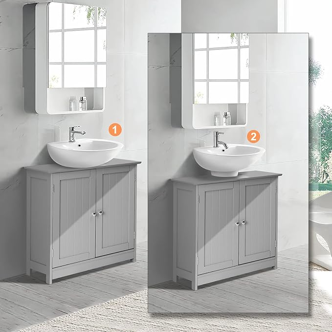 Bonnlo Pedestal Under Sink Storage Bathroom Vanity - Image 4