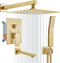 gotonovo Shower System with Tub Spout Wall Mounted Rain Shower Head and Handle by HOME