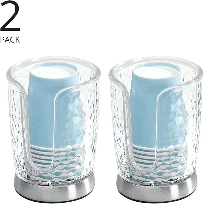 mDesign Plastic/Steel Compact Small Disposable Paper Cup Dispenser Storage - Image 2