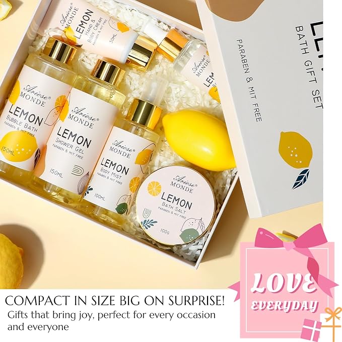 Lemon Scent Bath Spa Gift Box Set - Image 6