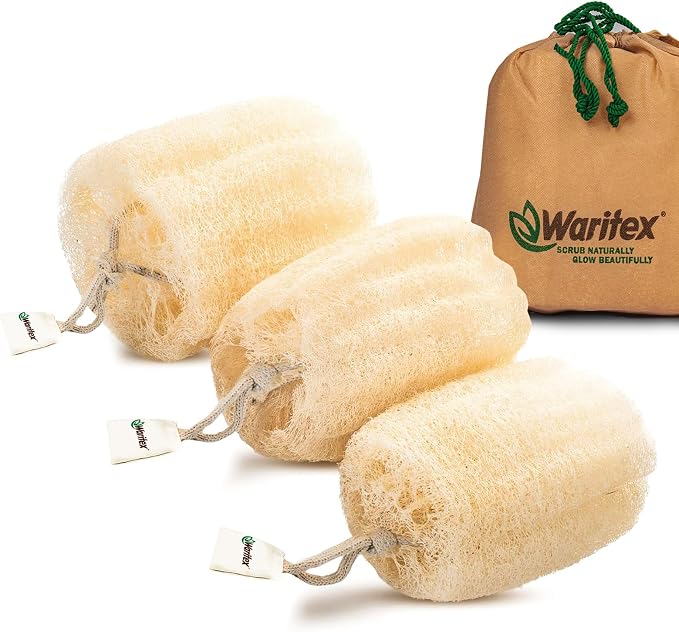 Waritex Premium Natural Egyptian Loofah Sponges, Made from 100% Natural Organic by WARITEX