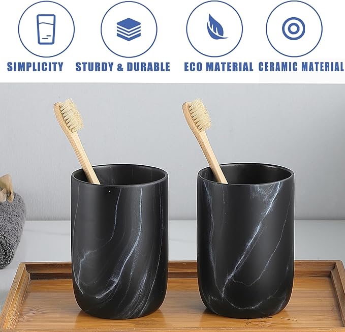 Marble Black Toothbrush Holders - Image 6