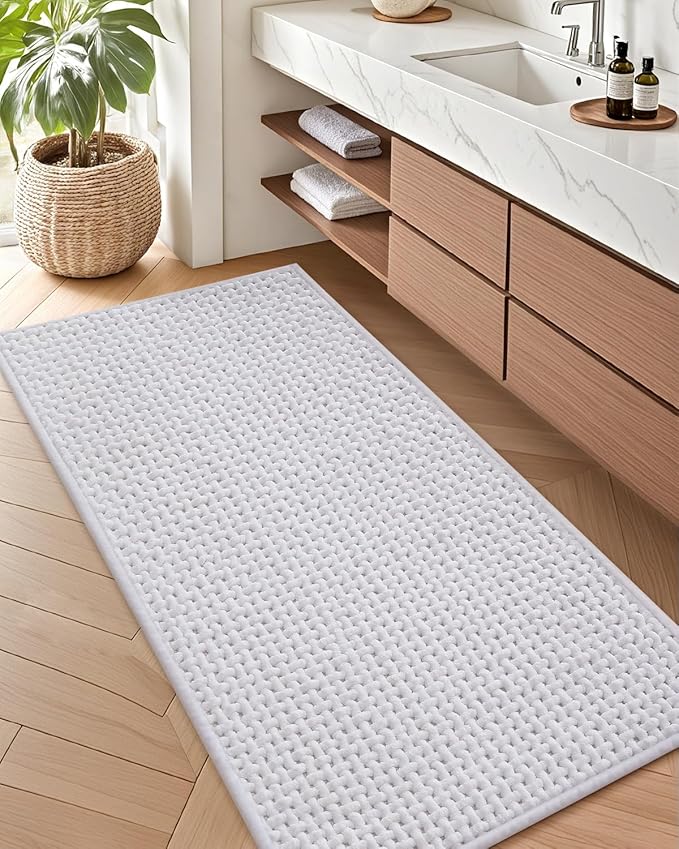 Color&Geometry Rubber Backed Waffle Bath Mat Non Slip Machine Washable Bathroom by COLORG