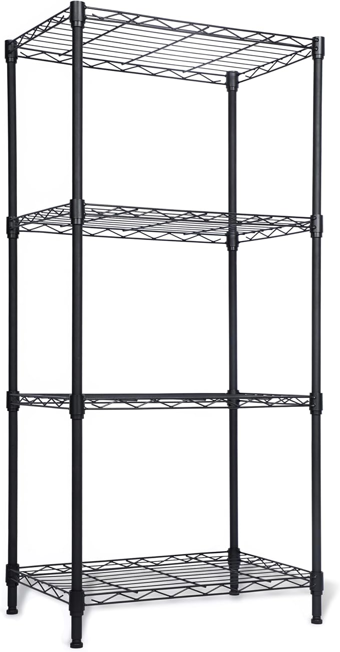 Whitmor 4 Tier Storage Shelves, Heavy Duty Metal Shelving, 400 lbs Capacity per by Whitmor