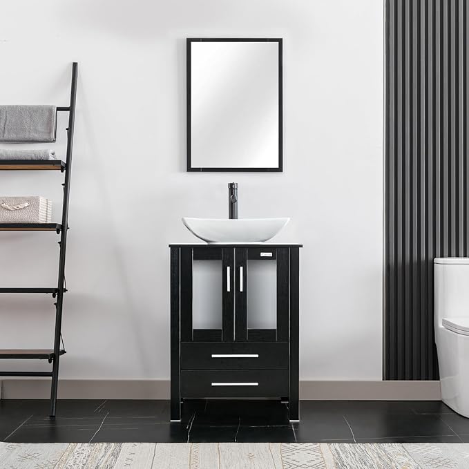 eclife 24" Modern Bathroom Vanity Sink Combo Freestanding Cabinet - Image 2
