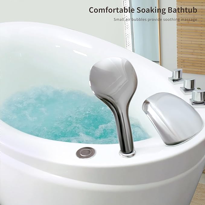 Empava Air Jetted Massage Bath Tub 48 in. Freestanding Bathtub Air Mirco Bubble - Image 4