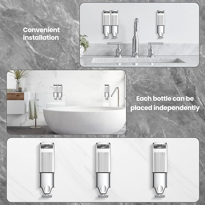 2-in-1 Quadrate Dispensers for The Shower, Shower soap Dispenser, Conditioner - Image 4