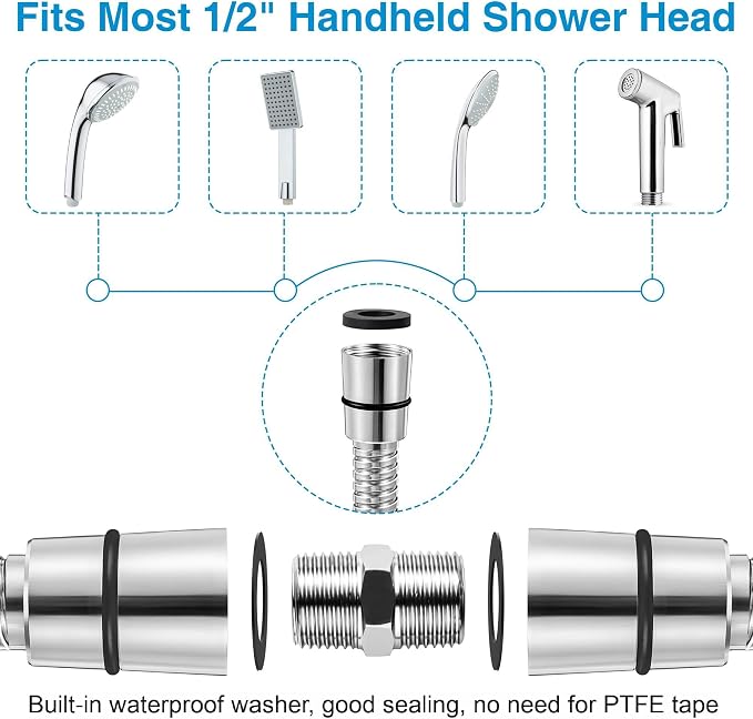 Dreyoo 2 Pack 39 Inch Shower Hose - Image 4