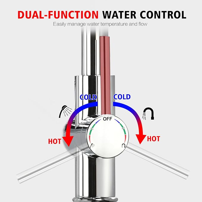 sumerain Freestanding Bathtub Faucet, Modern Floor Mounted Tub Faucet - Image 6