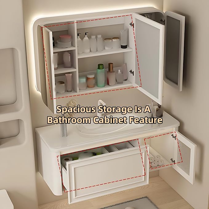 60IN Wall Mounted Bathroom Vanity Set - Image 3
