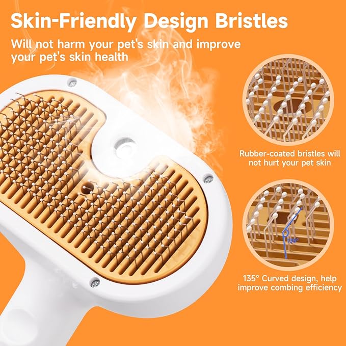 Pet Steam Brush for Dog & Cat – 3-in-1 Spray Hair Removal Comb – Steam for - Image 7