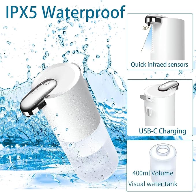 2Pack Automatic Foaming Soap Dispenser, Touchless Soap Dispenser Wall Mount 4 - Image 3