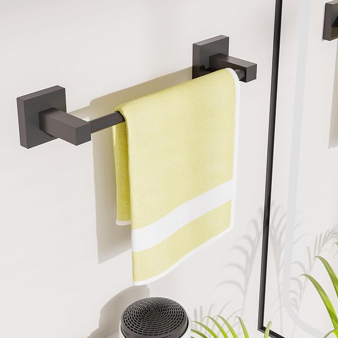 Ruacq Hand Towel Holder Towel Ring Black Center to Center 10inch Towel Bars - Image 4
