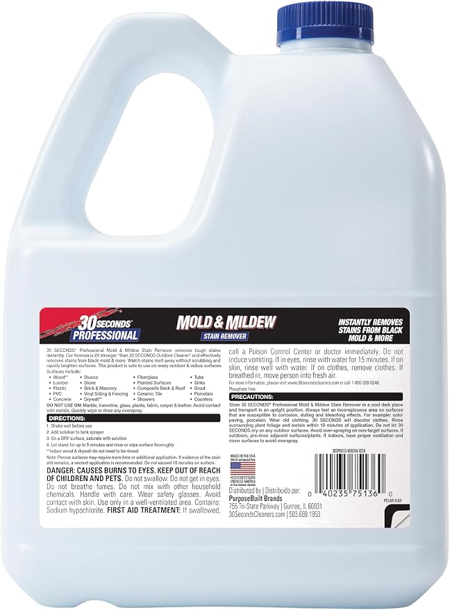 30 SECONDS Pro Mold and Mildew Stain Remover | Scrub Free | Brighter Results - Image 2