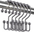 Titanker Shower Curtain Hooks Rings, Rust-Resistant Metal Double Glide Shower by Titanker