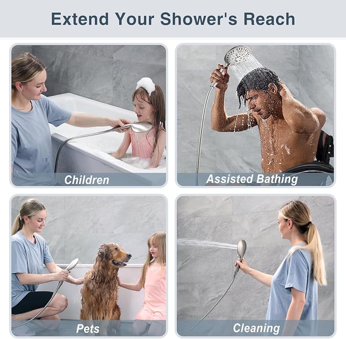 BRIGHT SHOWERS Shower Hose For Hand Held Shower Heads, 96 Inches Cord Extra - Image 6