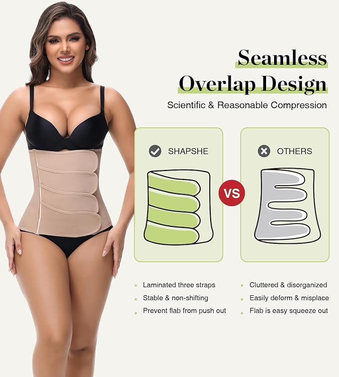 SHAPSHE Waist Trainer for Women Postpartum Recovery Wrap Waist Cincher Corset - Image 2