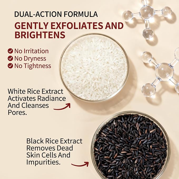 dewyhour Exfoliating Black & White Rice Ampoule Duo Set - Image 4