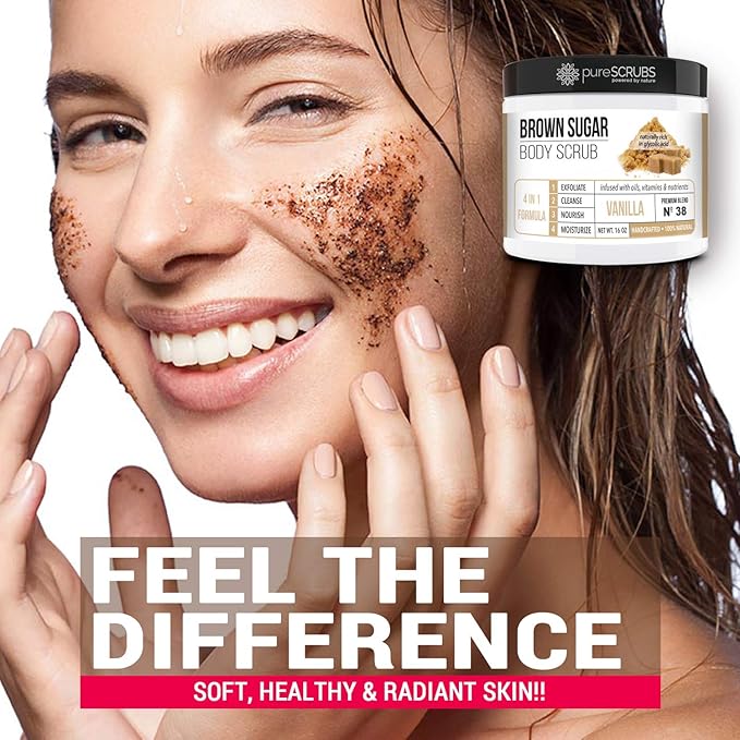 pureSCRUBS Premium Vanilla Brown Sugar Scrub | Face, Feet & Full Body Scrub | - Image 5