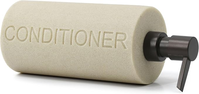 Resin Tan Sandstone Conditioner Engraved Bottle Refillable Pump Dispenser - Image 7