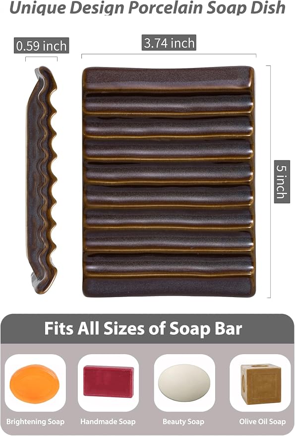 Bar Soap Holder Ceramic Soap Dish Japanese Style - Image 3