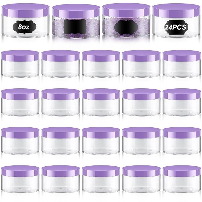 Dandat 24 Pcs 8 oz Plastic Jar Container by Dandat