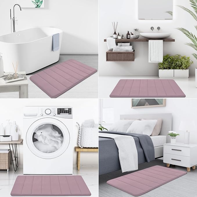 Buganda Memory Foam Bath Mat, Ultra Soft and Non-Slip Bathroom Rugs, Water - Image 7