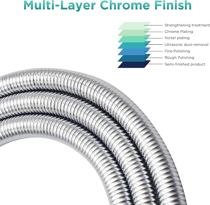 98-Inch Encrypted shower hose G1/2 Universal Shower Pipe Handheld Shower Head - Image 5