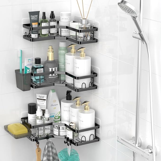 Corner Shower Caddy Bathroom Organizer: Stainless Steel Adhesive Shower Rack - Image 2