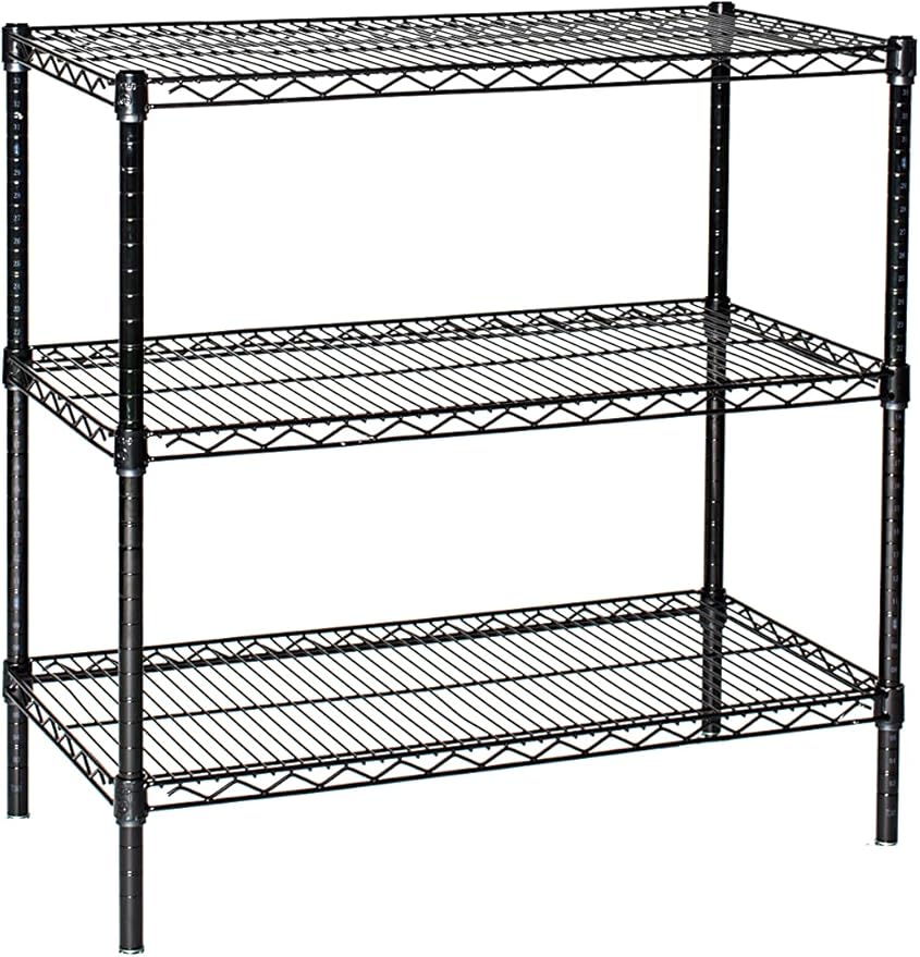 Omega 24" Deep x 30" Wide x 54" High 3 Tier Black Starter Shelving Unit by OmegaProductsCorporation