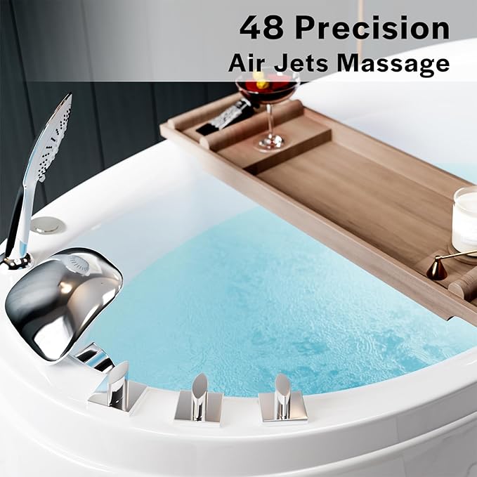 Empava 59-Inch Freestanding Air Jetted Bathtub - Image 2