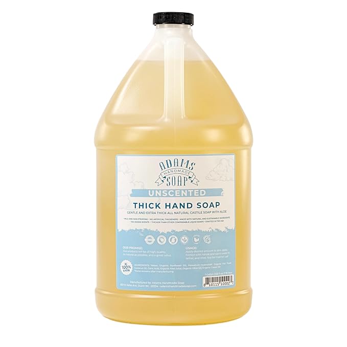 Adams Handmade Soap Thick Organic Castile Liquid Hand Soap 1 Gallon Refill- by AdamsHandmadeSoap