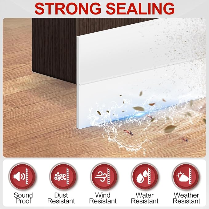 MYFAMIREA Door Weather Stripping 2IN x 40FT Door Draft Stopper Seal Tape - Image 3