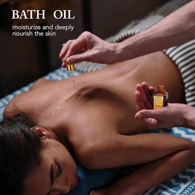 Bath & Body Gift Set, Luxury Home Spa Bath Gift Basket, Honey Almond Scented - Image 5