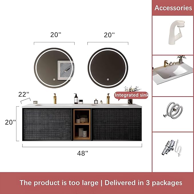 Double Sink Bathroom Vanity Set - Image 7