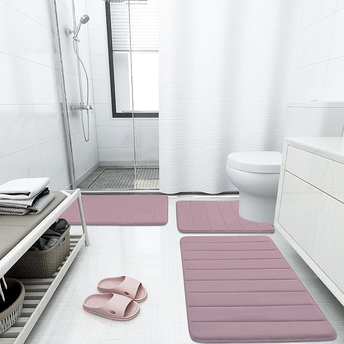 Buganda Memory Foam Bath Mat, Ultra Soft and Non-Slip Bathroom Rugs, Water - Image 6