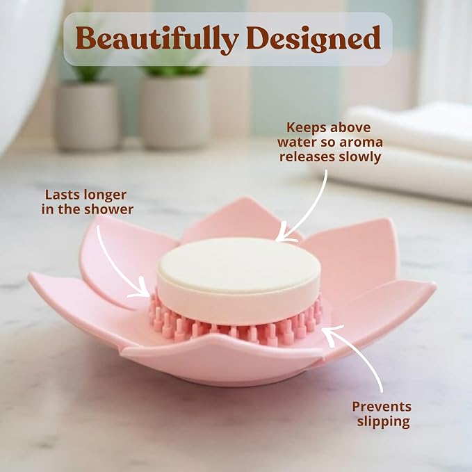 MESMOS Lotus Shower Steamer Trays, Silicone Soap Holder & Small Shower Steamer - Image 2