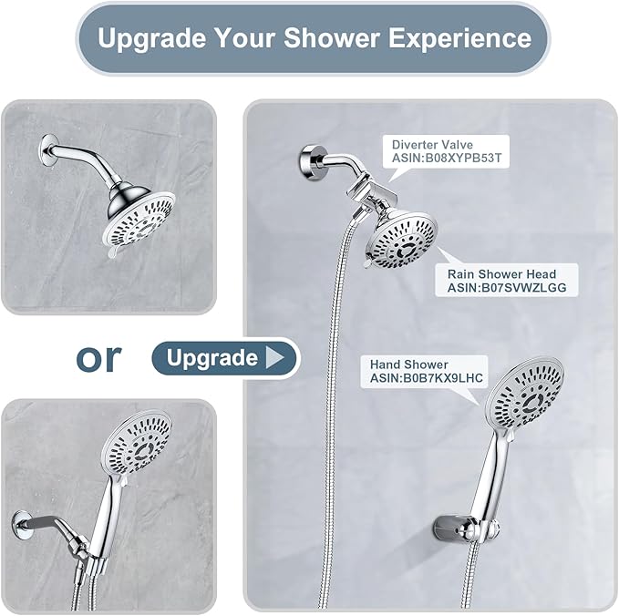 BRIGHT SHOWERS Shower Head Holder Wall Mount, Adjustable Handheld Shower Wand - Image 5