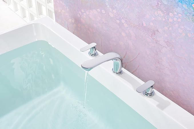 SITGES Classic Bathtub Faucet, 2-Handle Chrome Tub Filler, 3-Hole Widespread - Image 5