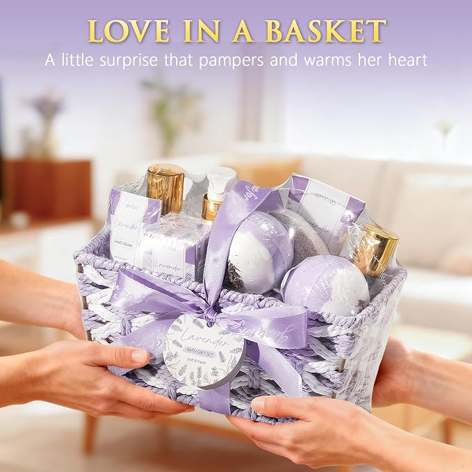 Christmas Birthday Gifts for Women, Lavender Relaxing Spa Gift Baskets for - Image 9