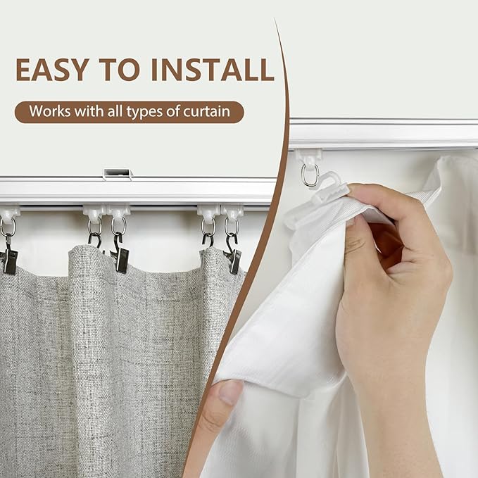 Curtain Tracks Ceiling Wall Mounted Heavy-Duty Curtains Rails Room Divider - Image 4