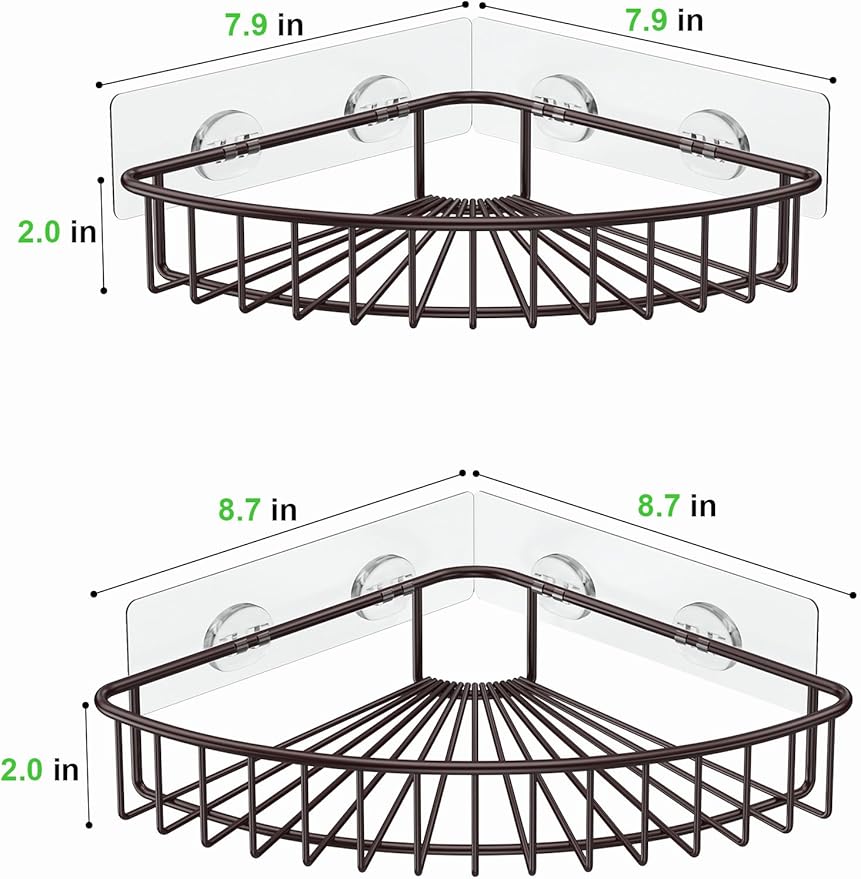 SMARTAKE 2-Pack Corner Shower Caddy, SUS304 Stainless Steel, Wall Mounted - Image 4