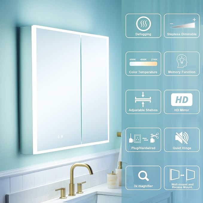 WELLFOR 36" X 30" Medicine Cabinet - Image 5
