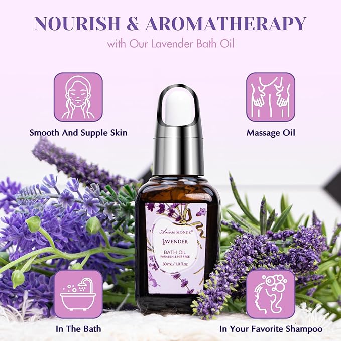 Bath Gift Baskets for Women, Lavender Relaxing Spa Gifts, Bath Spa Gift Basket - Image 5