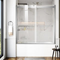 Bathtub Shower Door, 60″x 62″ Semi-Frameless Sliding Shower Door, Double by AquivaCoast