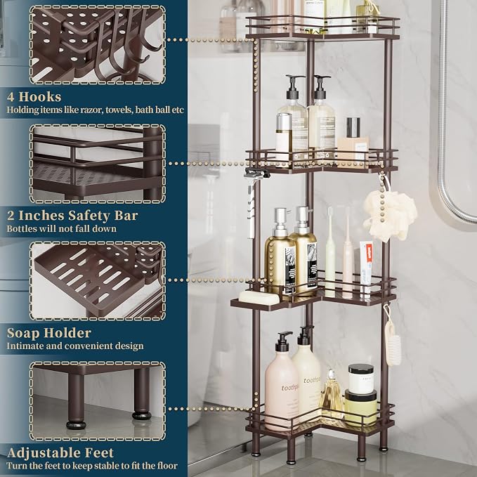 Consumest Corner Shower Caddy Standing - Image 3